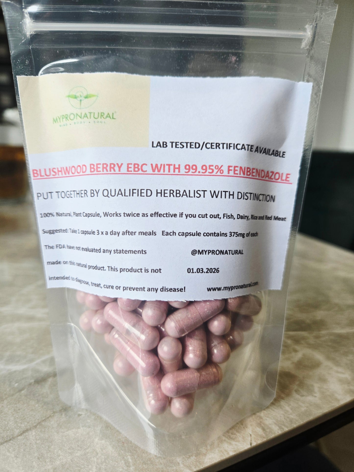 Blushwood Berry EBC46/Fenbendazol 100 Capsules