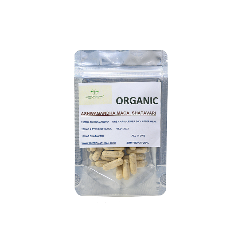 Ashwagandha, Shatavari, and Maca Root all in one capsules, One months supply